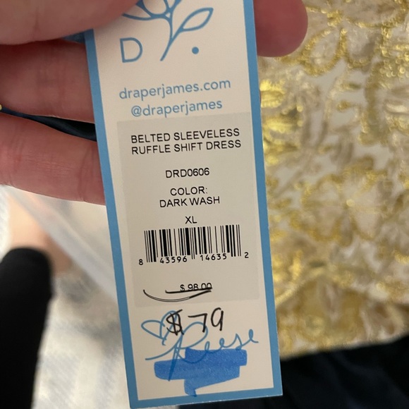 NWT Draper James Belted Sleeveless Ruffle Shift Dress - Picture 2 of 2